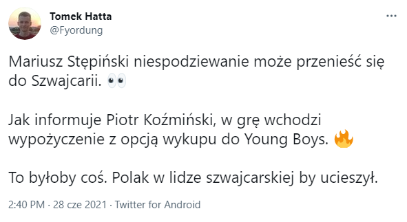 ZASKAKUJĄCY KIERUNEK TRANSFEROWY dla Mariusza Stępińskiego!